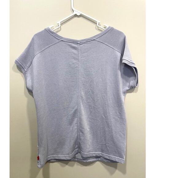 JOSIE Natori Short Sleeve Sleep Loungewear Casual Top Pale Gray Blue - Picture 6 of 9